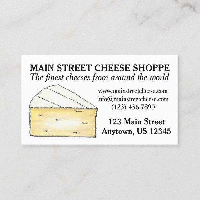 Brie Cheese Shoppe Shop Food Business Chef Foodie Business Card (Front)