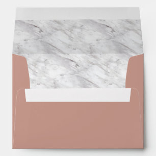 BRIE Rose Gold and White Marble Elegant Blush Envelope