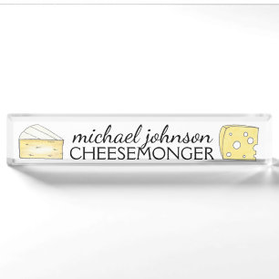 Brie Swiss Cheese Wedge Cheesemonger Dairy Farmer Desk Name Plate