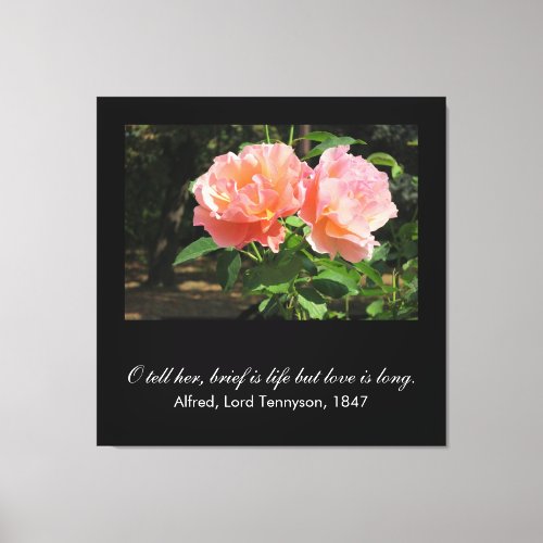 Brief is life but love is long Alfred Tennyson Canvas Print