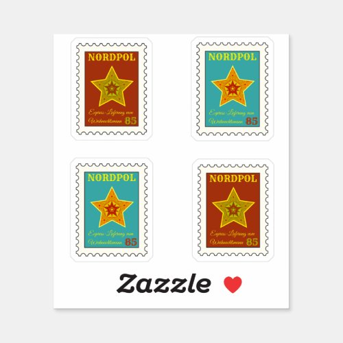 Briefmarken vom Weihnachtsmann Sticker
