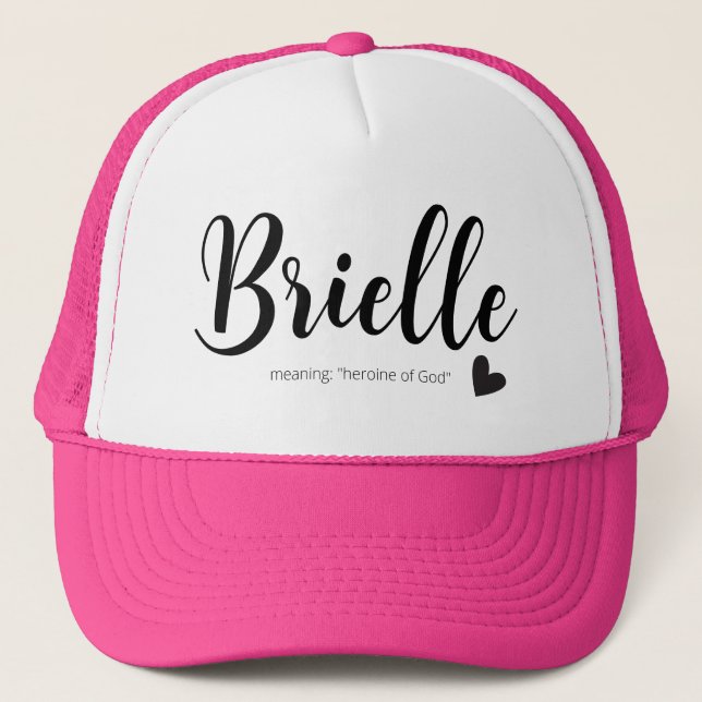 Brielle Name Meaning Minimal Modern Kids Script Trucker Hat (Front)