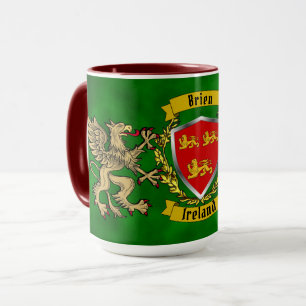 Brien/Bryan Irish Shield & Griffins Personalized Mug
