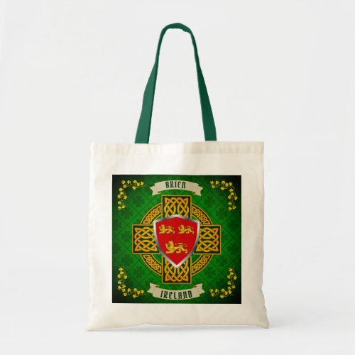 Brien Irish Shield  Celtic Cross Personalized  Tote Bag