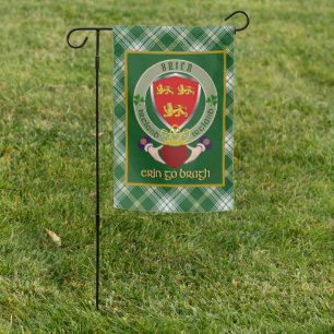 Brien Irish Shield w/Claddagh Personalized  Garden Flag
