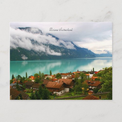 Brienz Switzerland  bluish green lake Brienzersee Postcard