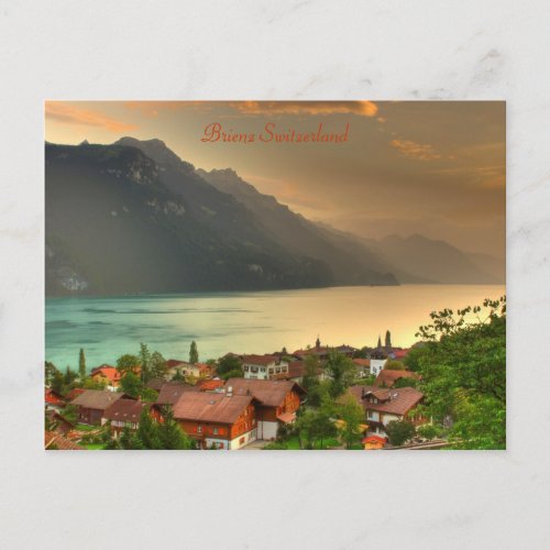 Brienz Switzerland  Lake Brienzersee  Swiss Alps Postcard