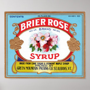Brier Rose Vintage Syrup Label Poster