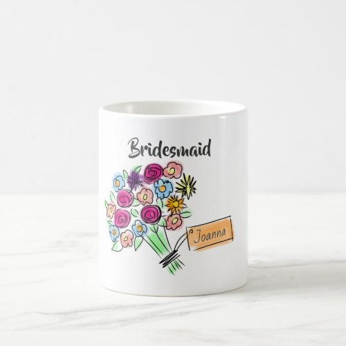 Briesmaid Personalized Flowers Coffee Mug