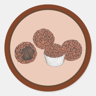 Brigadeiros Brazilian Chocolate Truffles Dessert Classic Round Sticker