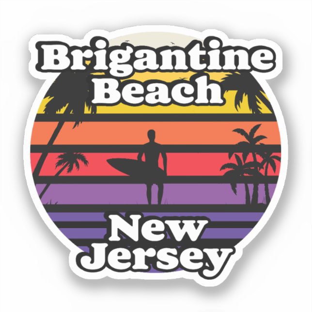 Brigantine Beach,New Jersey Sticker (Front)