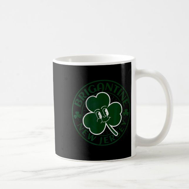 Brigantine New Jersey Irish Shamrock Nj Retro Souv Coffee Mug (Right)