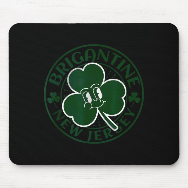 Brigantine New Jersey Irish Shamrock Nj Retro Souv Mouse Pad (Front)