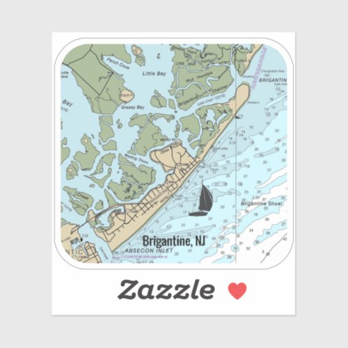 Brigantine NJ Chart Sticker