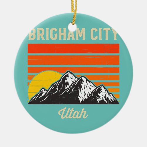 Brigham City Utah Retro Vintage City State USA  Ceramic Ornament