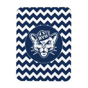 Brigham Young Cougar Chevron Pattern Magnet