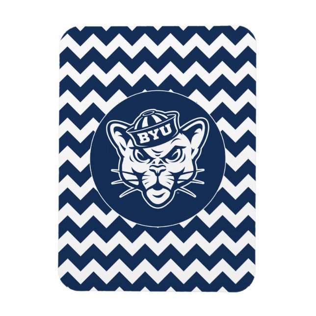 Brigham Young Cougar | Chevron Pattern Magnet (Vertical)