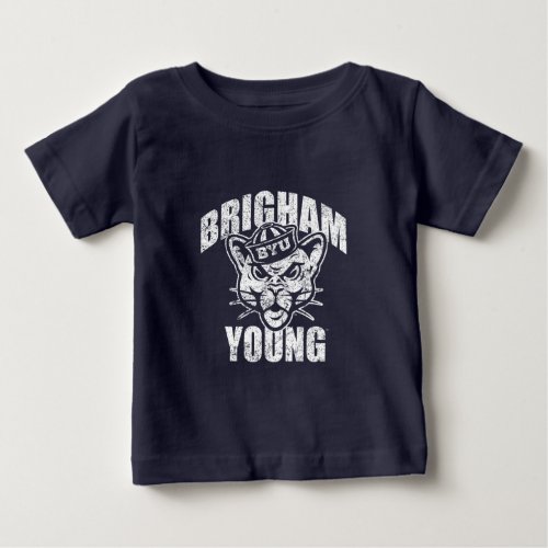 Brigham Young Cougar  Distressed Baby T_Shirt