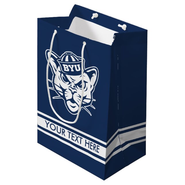 Brigham Young Cougar Medium Gift Bag (Front Angled)
