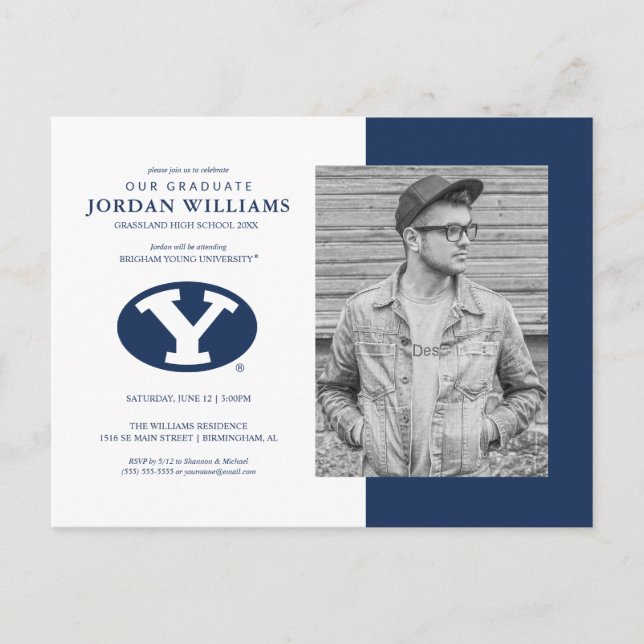 Brigham Young University Graduation Announcement Postcard (Front)