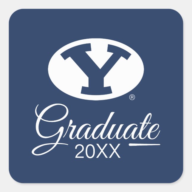 Brigham Young University Graduation Square Sticker (Front)