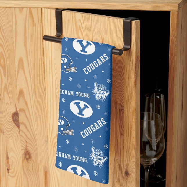 Brigham Young University Holiday Pattern Kitchen Towel (Thirds Fold)