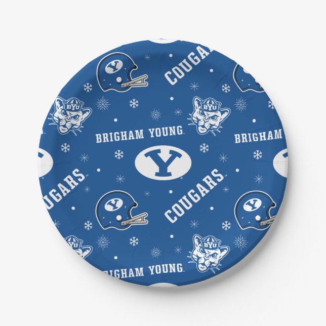 Brigham Young University Holiday Pattern Paper Plates (Front)