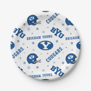 Brigham Young University Holiday Pattern Paper Plates