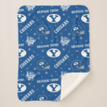 Brigham Young University Holiday Pattern Sherpa Blanket