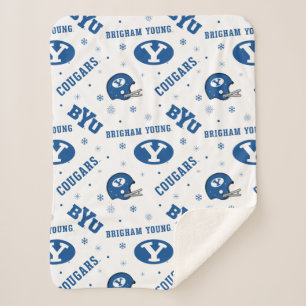 Brigham Young University Holiday Pattern Sherpa Blanket