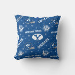 Brigham Young University Holiday Pattern Throw Pillow