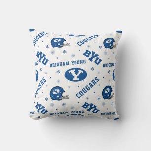 Brigham Young University Holiday Pattern Throw Pillow