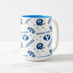 Brigham Young University Holiday Pattern Two-Tone Coffee Mug