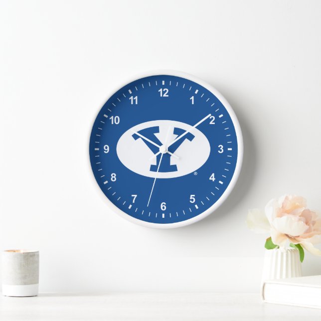 Brigham Young University Y Logo Clock (Home)
