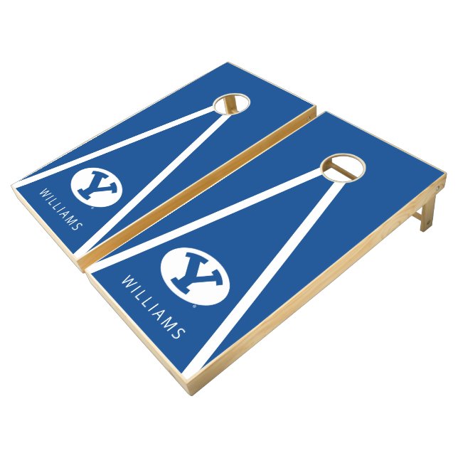 Brigham Young University Y Logo Cornhole Set (Angled)