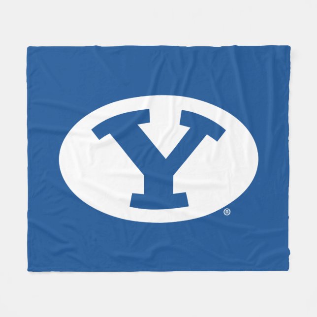 Brigham Young University Y Logo Fleece Blanket (Front (Horizontal))