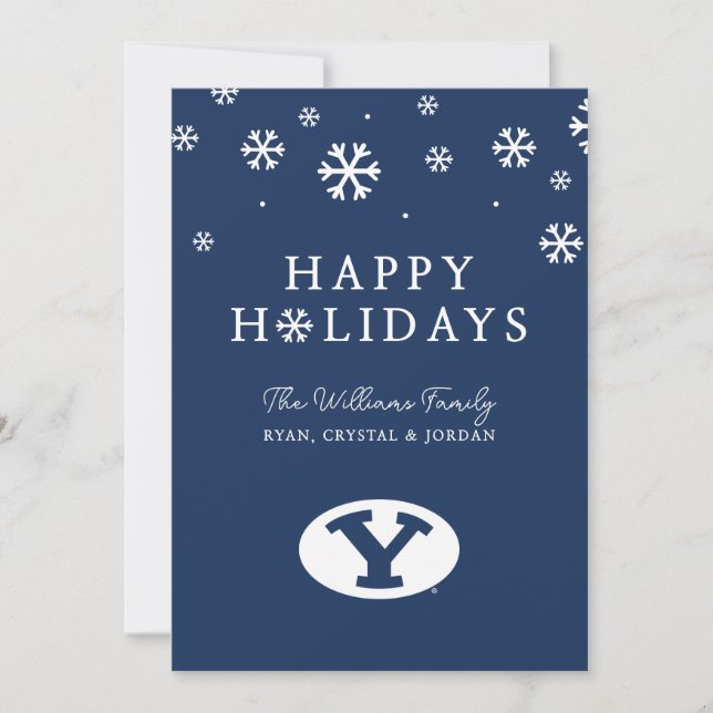Brigham Young University Y Logo Holiday Card (Front)