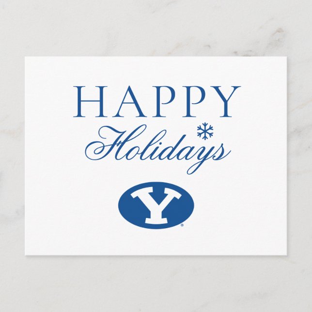 Brigham Young University Y Logo Holiday Postcard (Front)