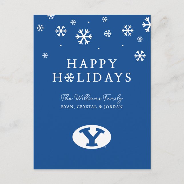 Brigham Young University Y Logo Holiday Postcard (Front)
