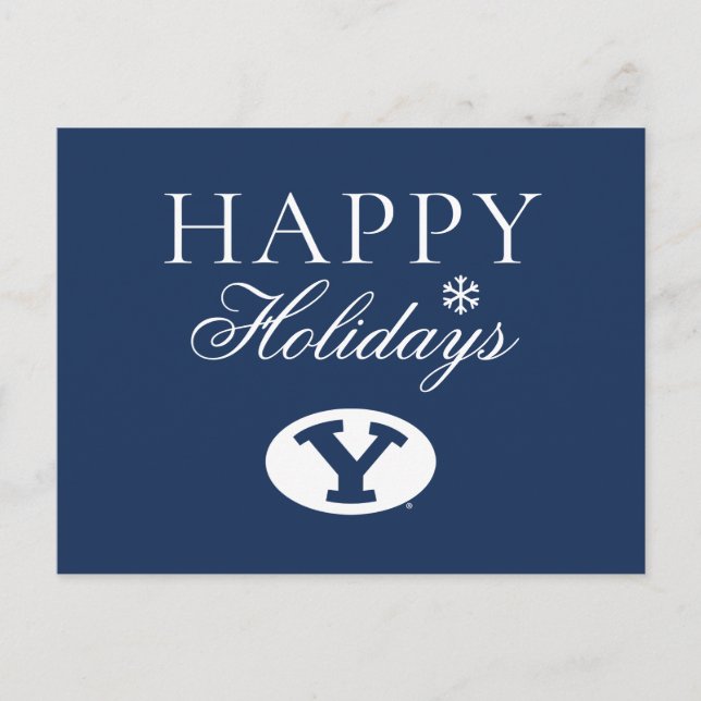 Brigham Young University Y Logo Holiday Postcard (Front)
