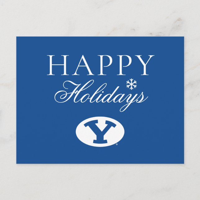 Brigham Young University Y Logo Holiday Postcard (Front)