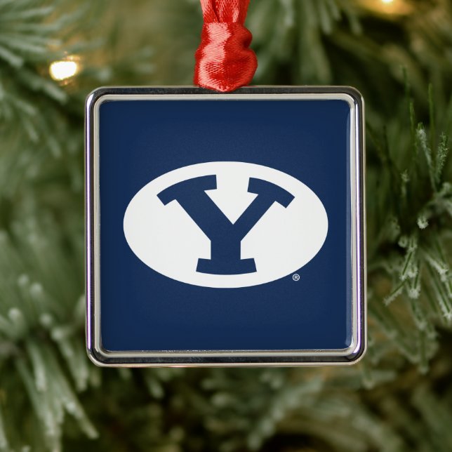 Brigham Young University Y Logo Metal Ornament (Tree)