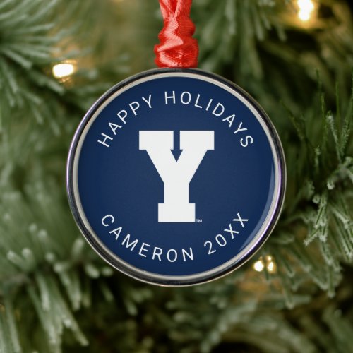 Brigham Young University  Y Logo Metal Ornament