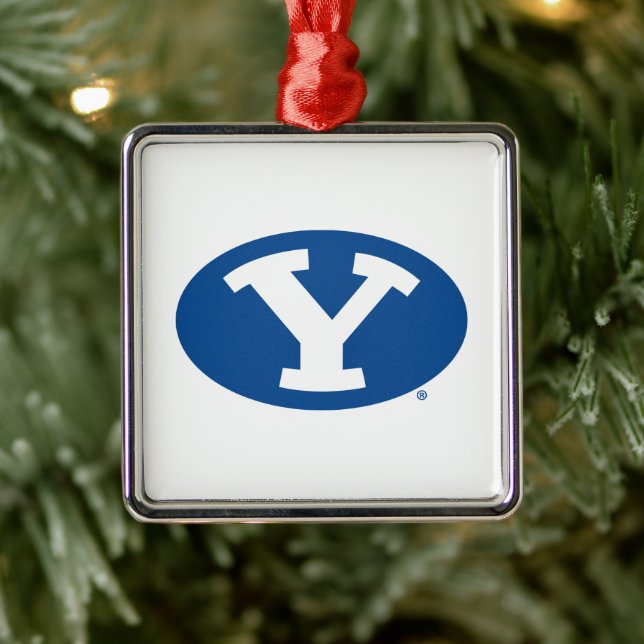 Brigham Young University Y Logo Metal Ornament (Tree)