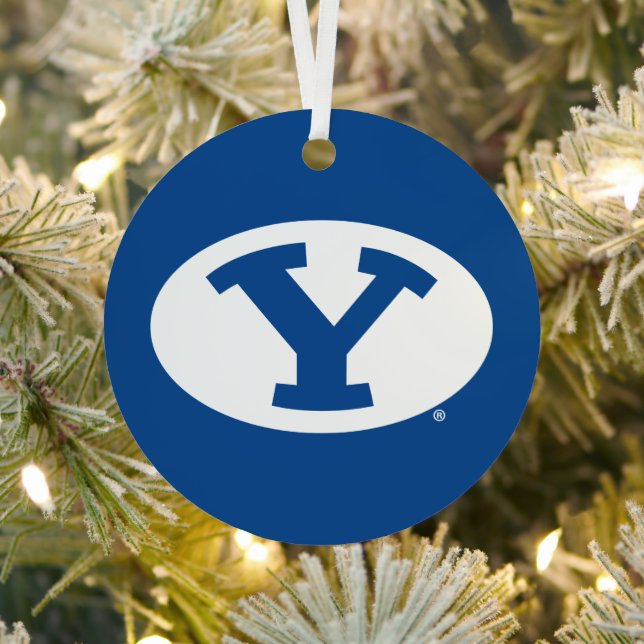 Brigham Young University Y Logo Metal Ornament (Insitu)