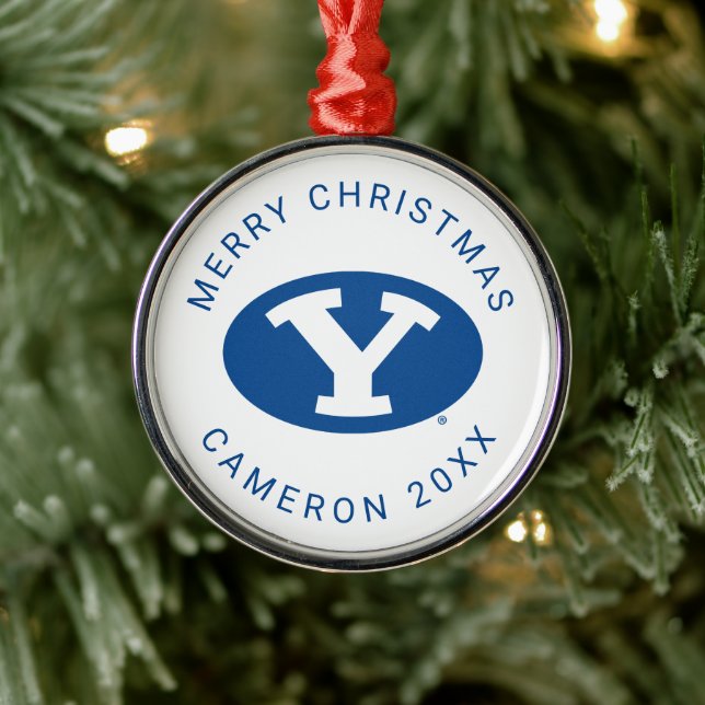 Brigham Young University Y Logo Metal Ornament (Tree)