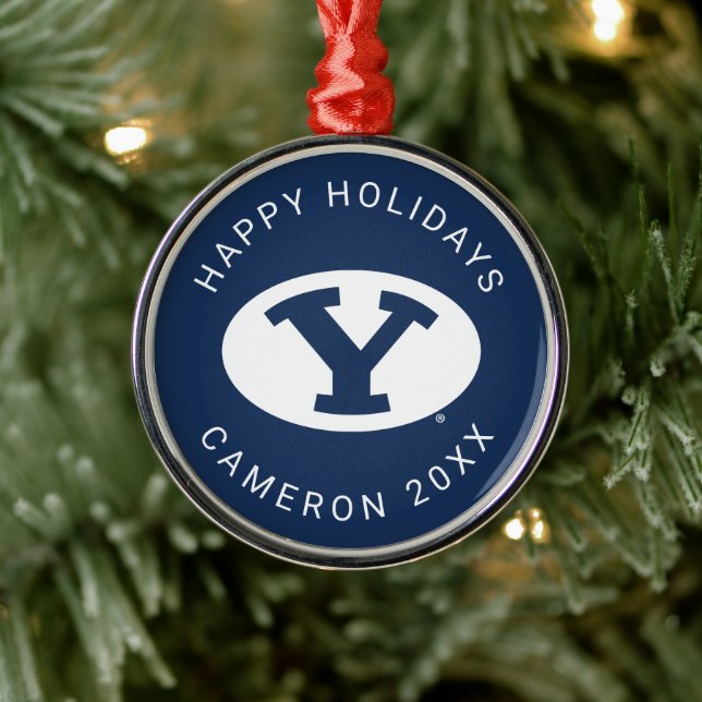 Brigham Young University Y Logo Metal Ornament (Tree)
