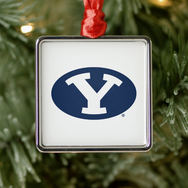 Brigham Young University Y Logo Metal Ornament (Tree)