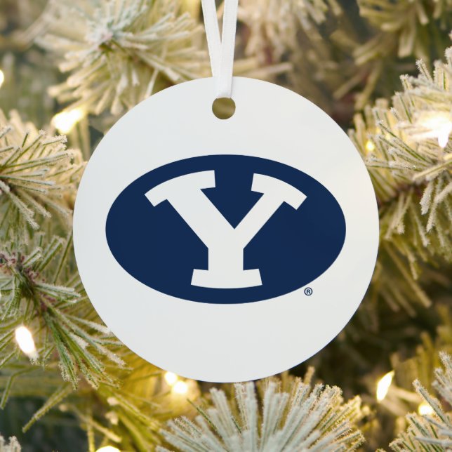 Brigham Young University Y Logo Metal Ornament (Insitu)