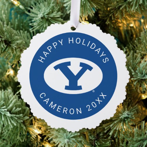 Brigham Young University Y Logo Ornament Card